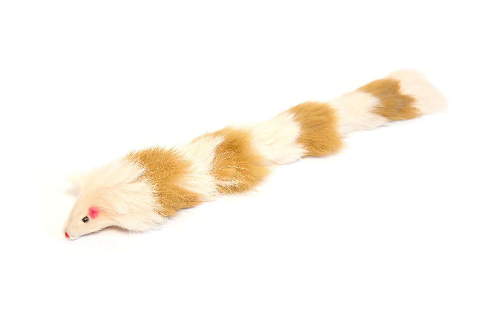 Set of Two Fur Weasel Toys (one Brown/White and one Multi-colored) - Iconic Pet, LLC