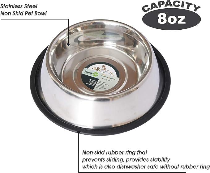 Stainless Steel Non-Skid Pet Bowl for Dog or Cat