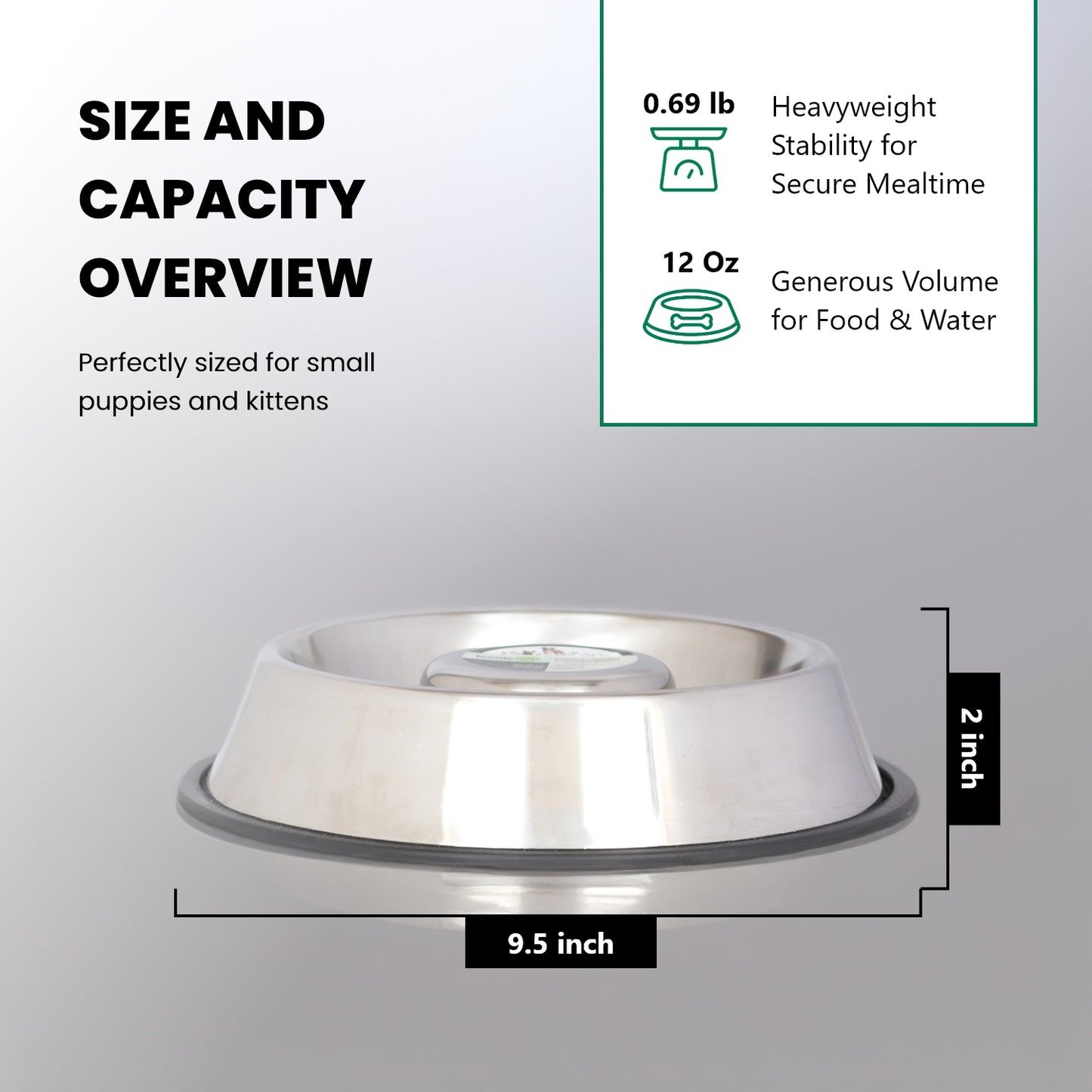 Slow Feed Stainless Steel Pet Bowl for Dog or Cat