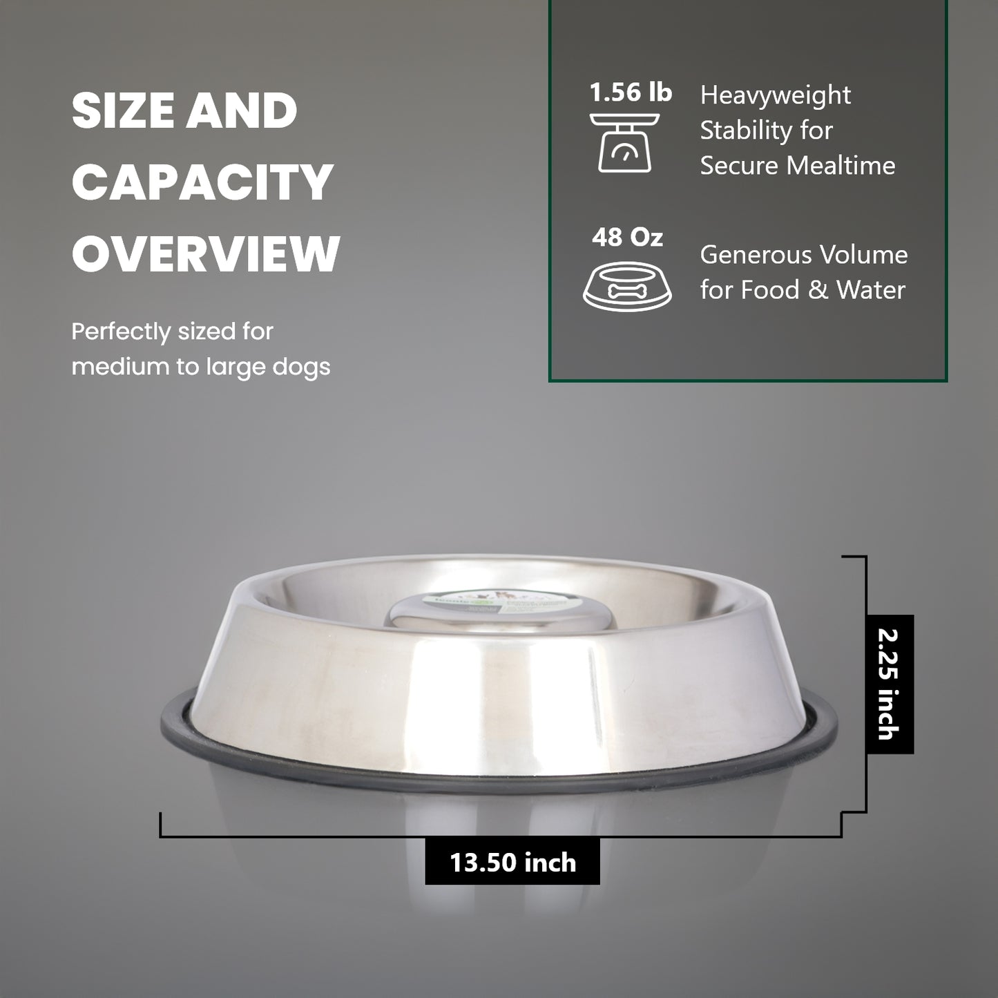 Slow Feed Stainless Steel Pet Bowl for Dog or Cat