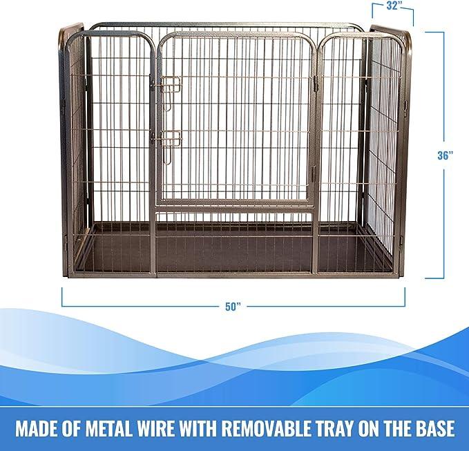 Heavy Duty Rectangle Tube pen Pet Training Kennel Crate - Iconic Pet, LLC