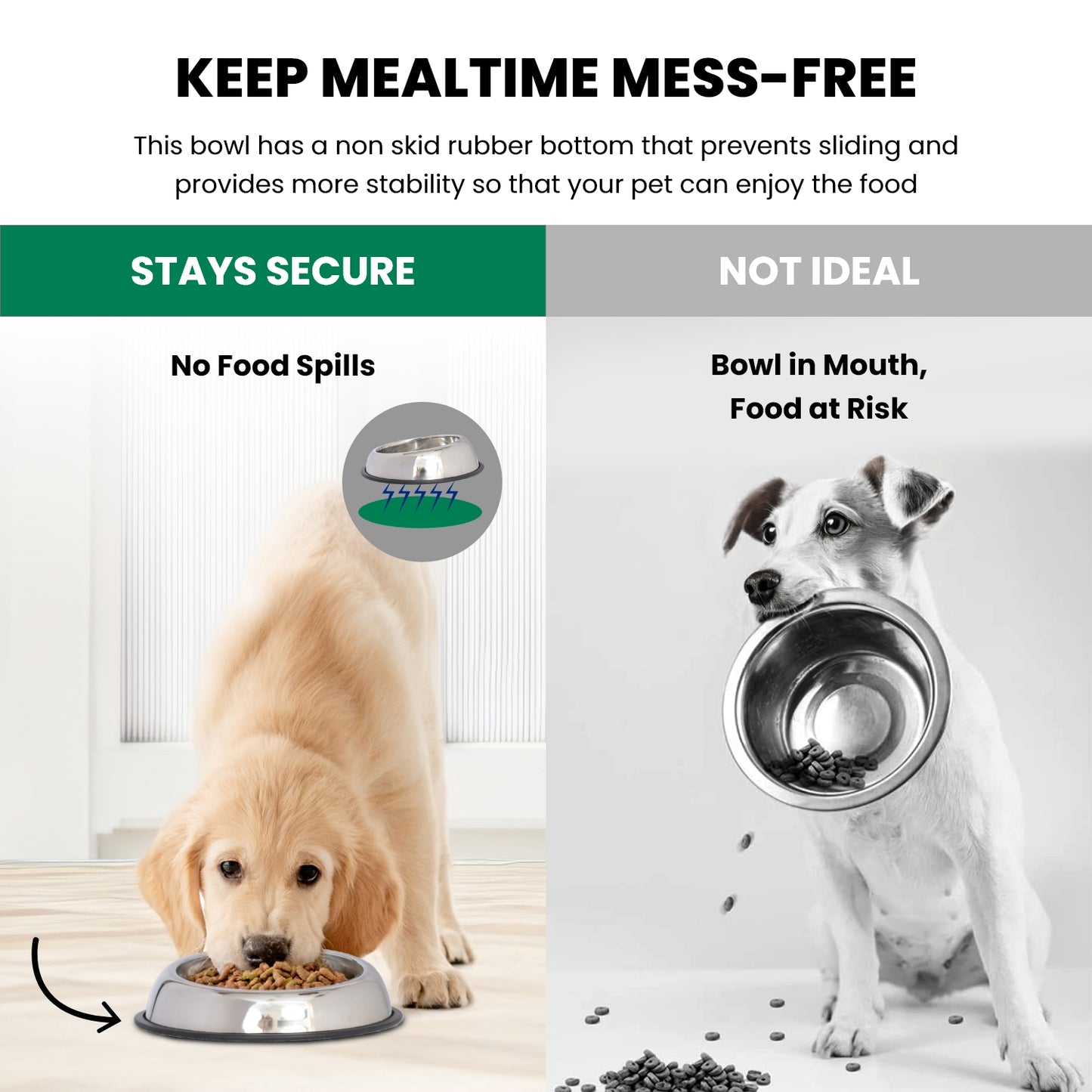 2 Pack Heavy Weight Non-Skid Easy Feed High Back Pet Bowl for Dog or Cat