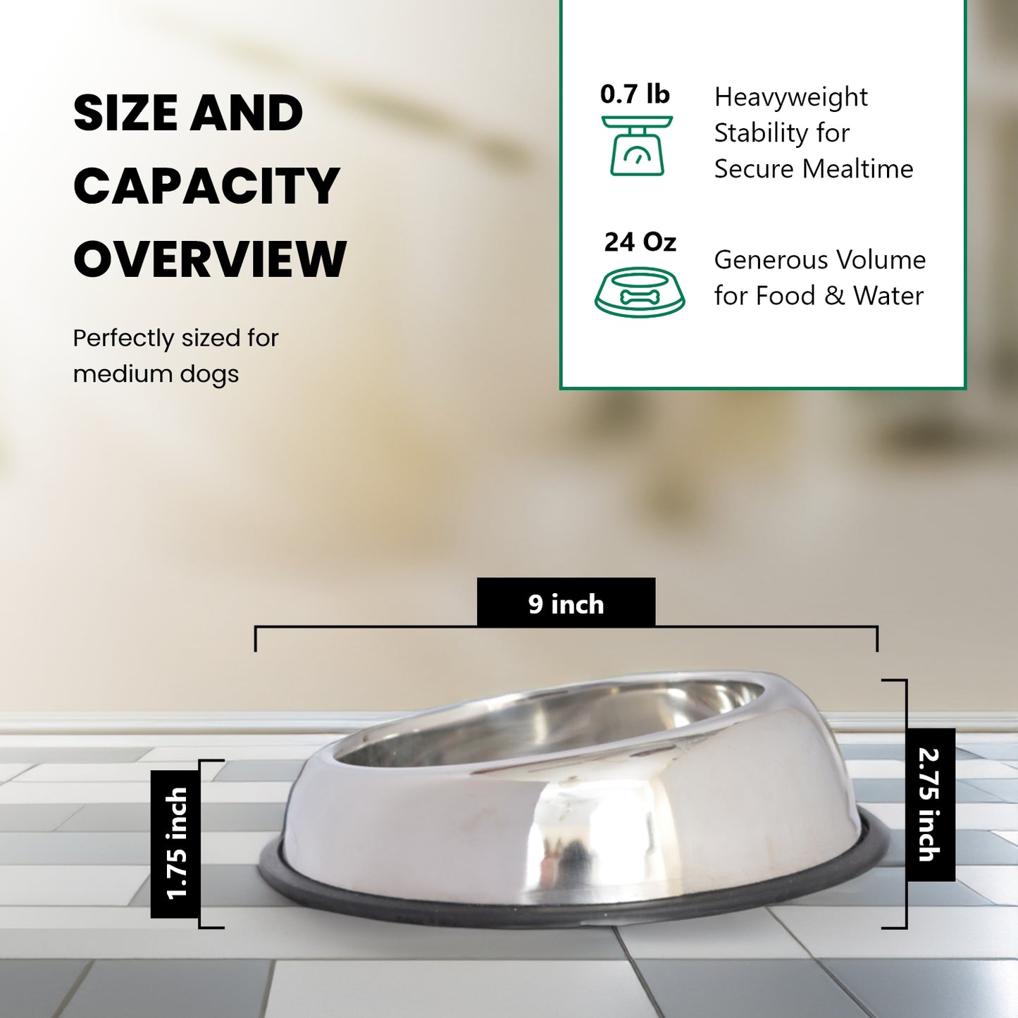 2 Pack Heavy Weight Non-Skid Easy Feed High Back Pet Bowl for Dog or Cat