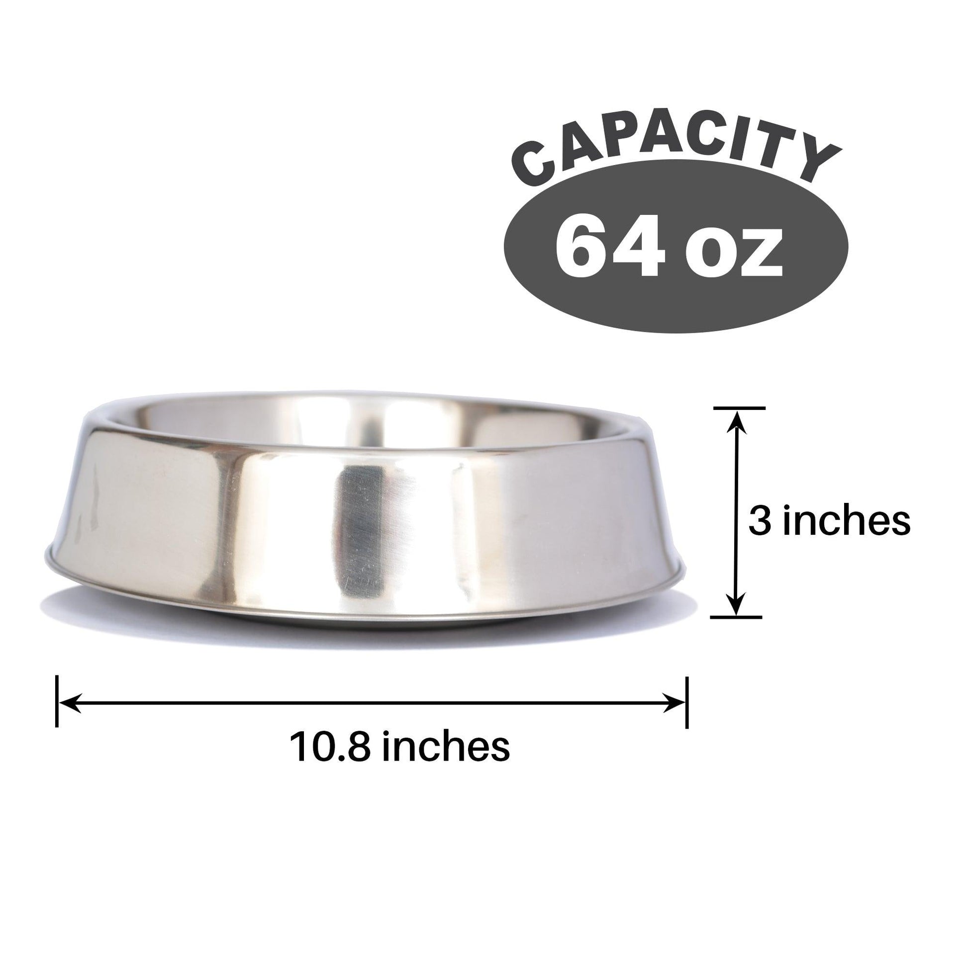 Anti Ant Stainless Steel Non Skid Pet Bowl for Dog or Cat - Iconic Pet, LLC