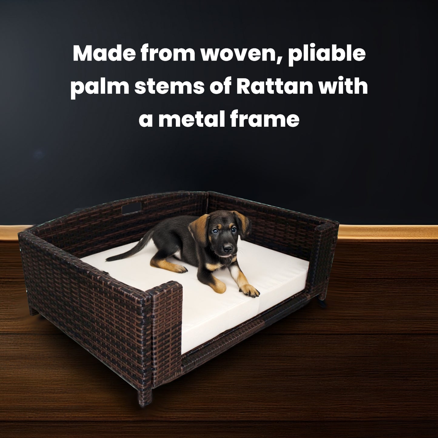 Rattan Rectangular Pet Sofa