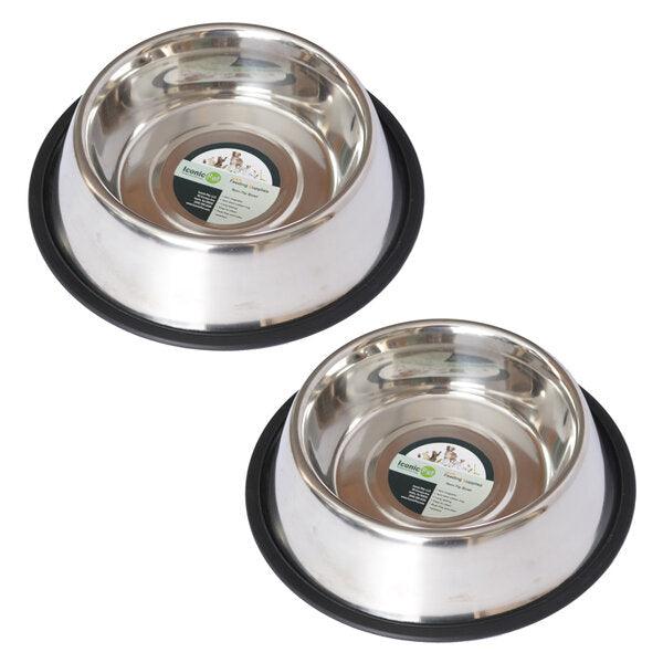 Stainless Steel Non-Skid Pet Bowl for Dog or Cat - Iconic Pet, LLC