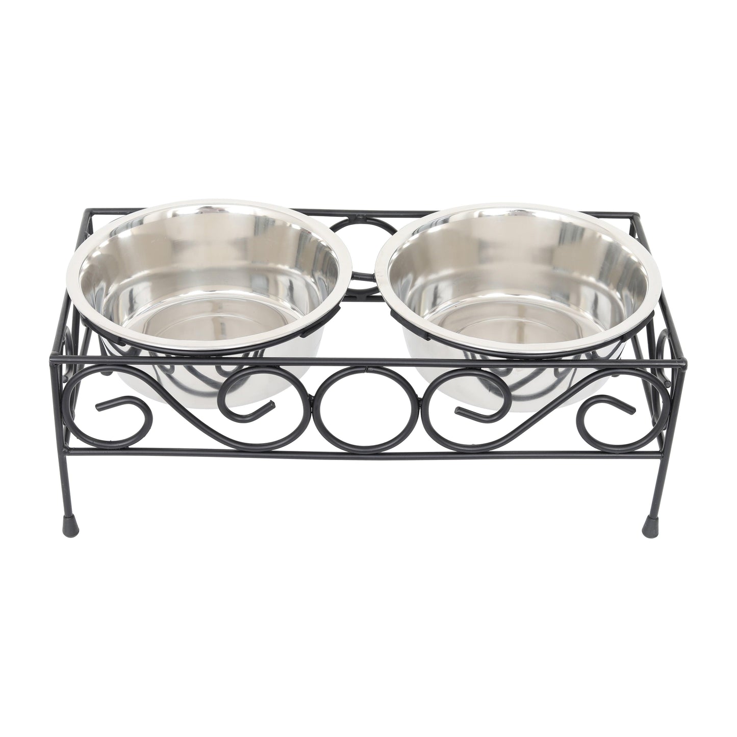 Elevated Wired Pet Double Diner with Stainless Steel Bowls for Dogs and Cats - Iconic Pet, LLC