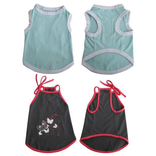 2 Pack Pretty Pet Apparel without Sleeves X-Small - Iconic Pet, LLC