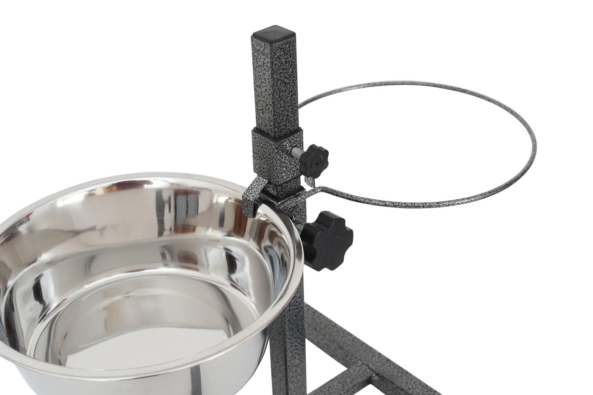 Iconic Pet Adjustable Stainless Steel Pet Double Diner for Dog - H