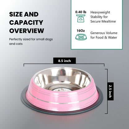 Color Splash Stripe Non-Skid Pet Bowl