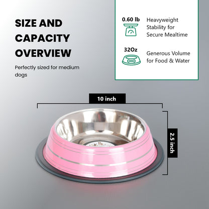 Color Splash Stripe Non-Skid Pet Bowl