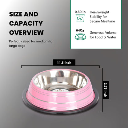 Color Splash Stripe Non-Skid Pet Bowl