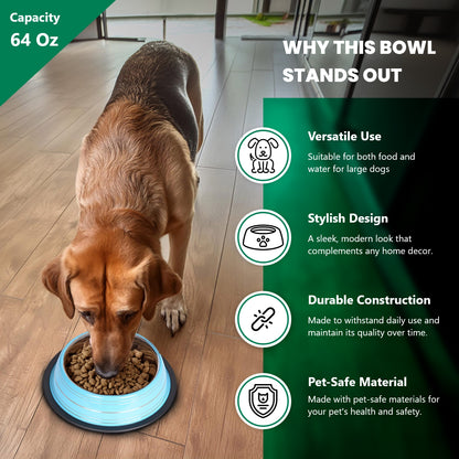 Color Splash Stripe Non-Skid Pet Bowl