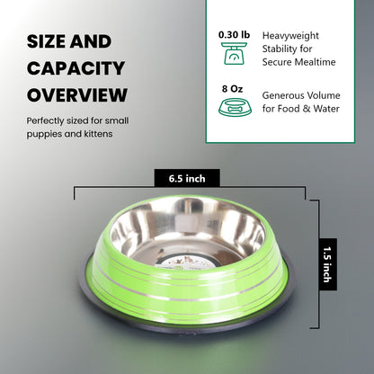 Color Splash Stripe Non-Skid Pet Bowl