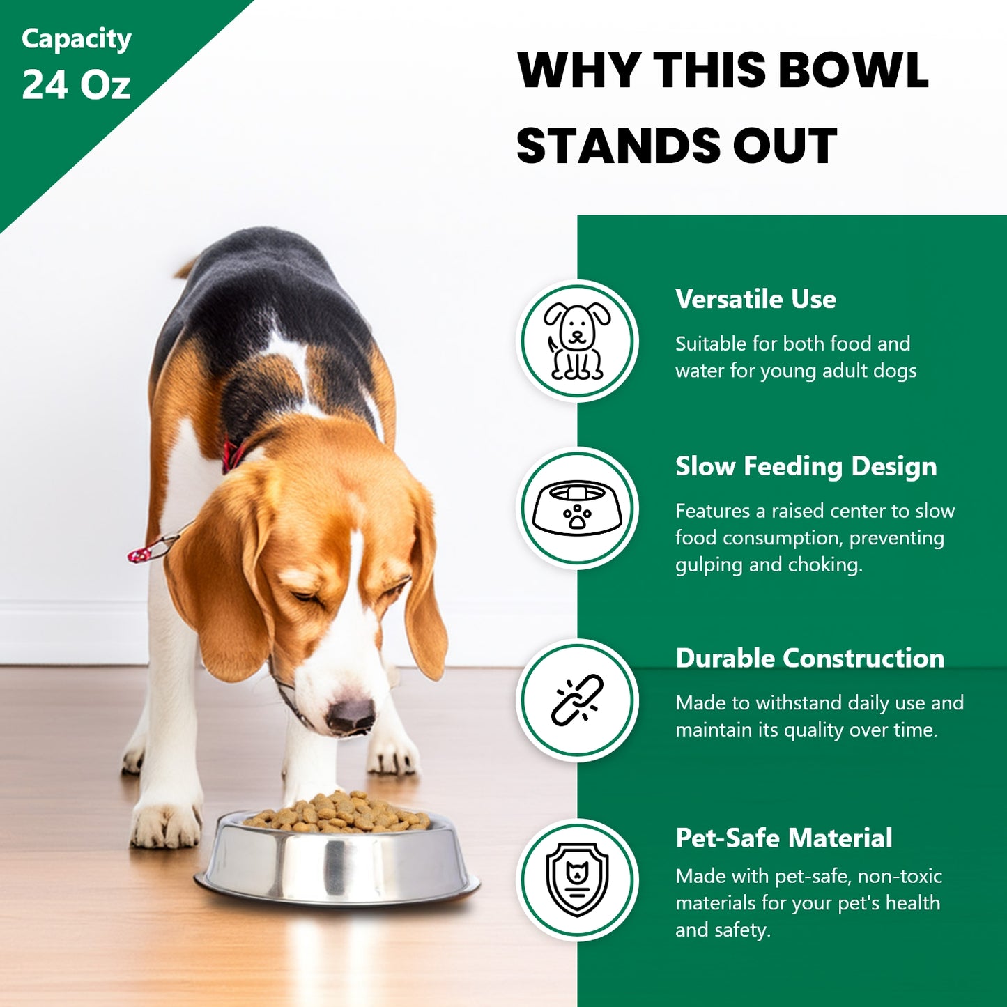 Anti Ant Stainless Steel Non Skid Pet Bowl for Dog or Cat