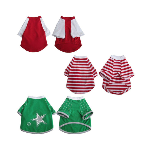 3 Pack Pretty Pet Apparel with Sleeves - XX-Small